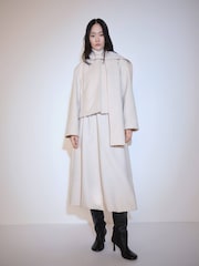 Mango Brown Jacket With Scarf And Pockets - Image 2 of 6