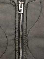 Mango Grey Quilted Zip Up Bomber Jacket - Image 7 of 7