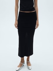 Mango Black Knitted Skirt - Image 3 of 6