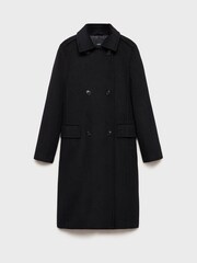 Mango Black Mid Length Tailored Coat - Image 6 of 7
