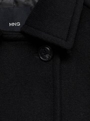 Mango Black Mid Length Tailored Coat - Image 7 of 7