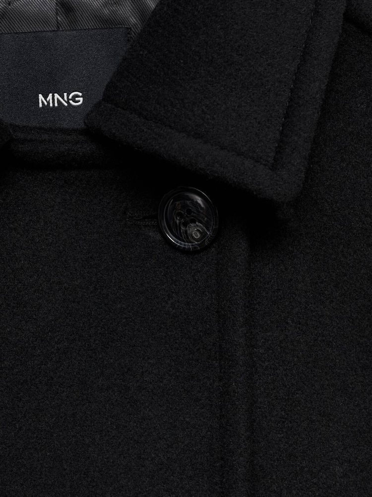 Mango Black Mid Length Tailored Coat - Image 7 of 7 Mango Black Mid Length Tailored Coat - Image 7 of 7