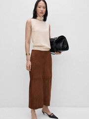 Mango Brown 100% Wool Turtleneck Top - Image 2 of 6