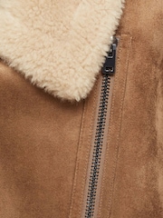 Mango Brown Faux Shearling-Lined Jacket - Image 7 of 7
