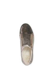 zlata (barva); zlato - Dune London Episodic 2 čevelj z debelim ploskim podplatom Slip On Trainers - Slika 5 iz 6