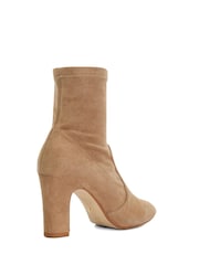 Dune London Brown Optilly Block Heel Sock Boots - Image 3 of 6