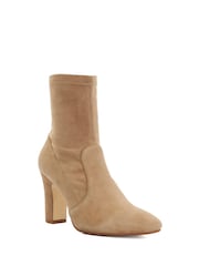 Dune London Brown Optilly Block Heel Sock Boots - Image 4 of 6