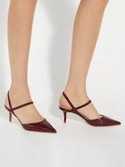 Dune London Red Standard Fit Classical Elasticated Open Court Shoes - Image 1 of 6