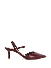 Dune London Red Standard Fit Classical Elasticated Open Court Shoes - Image 2 of 6