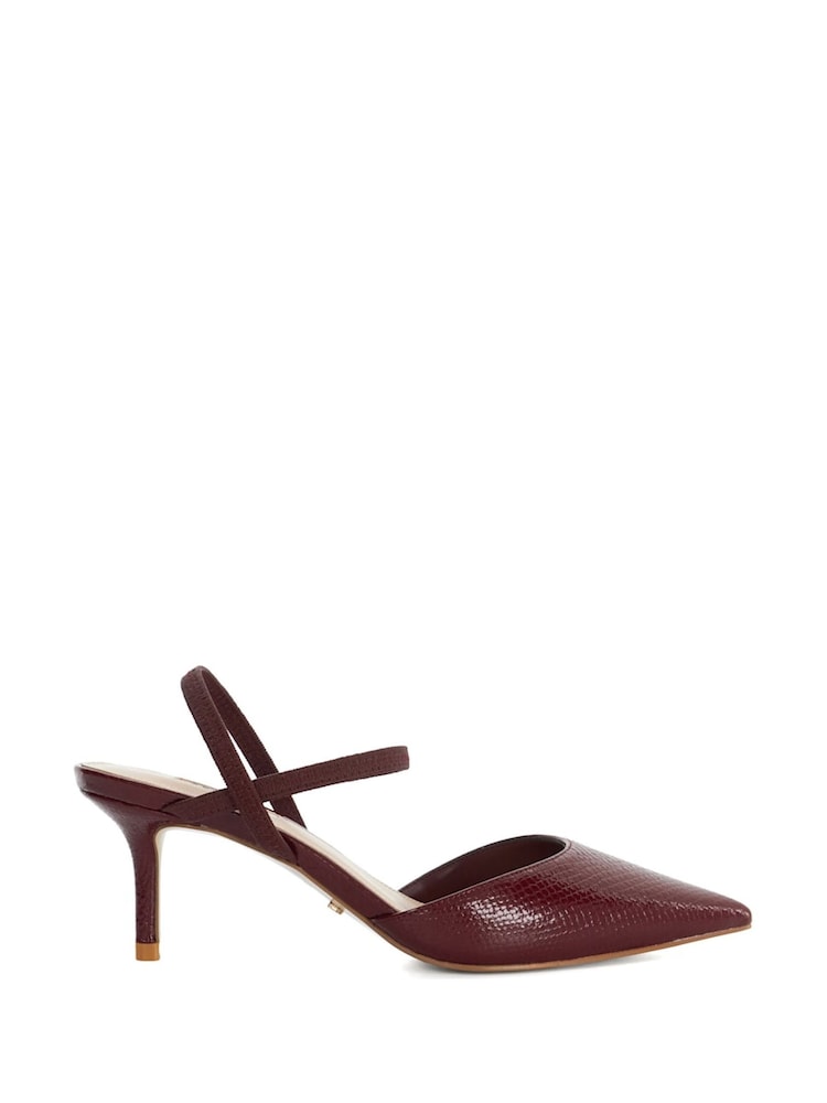 Dune London Red Standard Fit Classical Elasticated Open Court Shoes - Image 2 of 6
