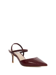 Dune London Red Standard Fit Classical Elasticated Open Court Shoes - Image 3 of 6