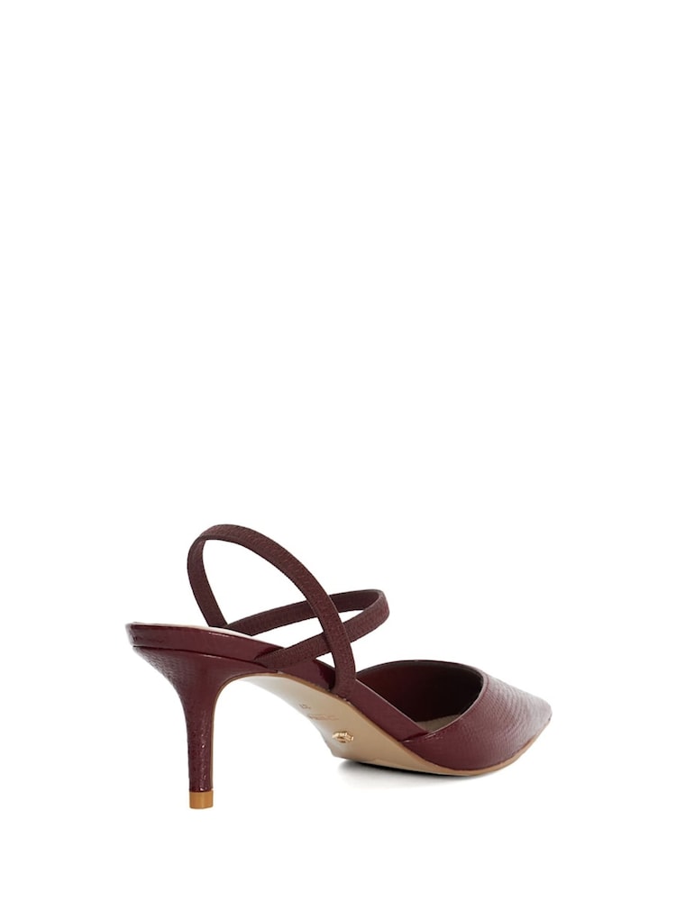 Dune London Red Standard Fit Classical Elasticated Open Court Shoes - Image 4 of 6