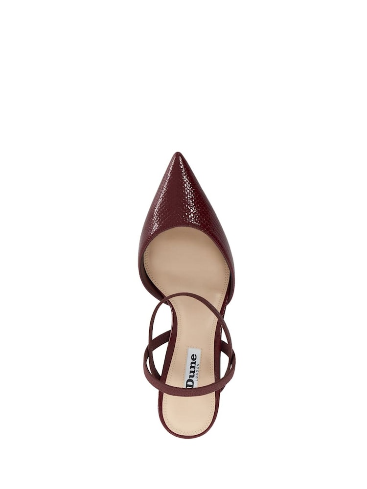 Dune London Red Standard Fit Classical Elasticated Open Court Shoes - Image 5 of 6
