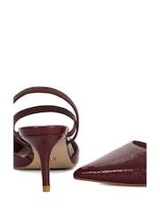 Dune London Red Standard Fit Classical Elasticated Open Court Shoes - Image 6 of 6