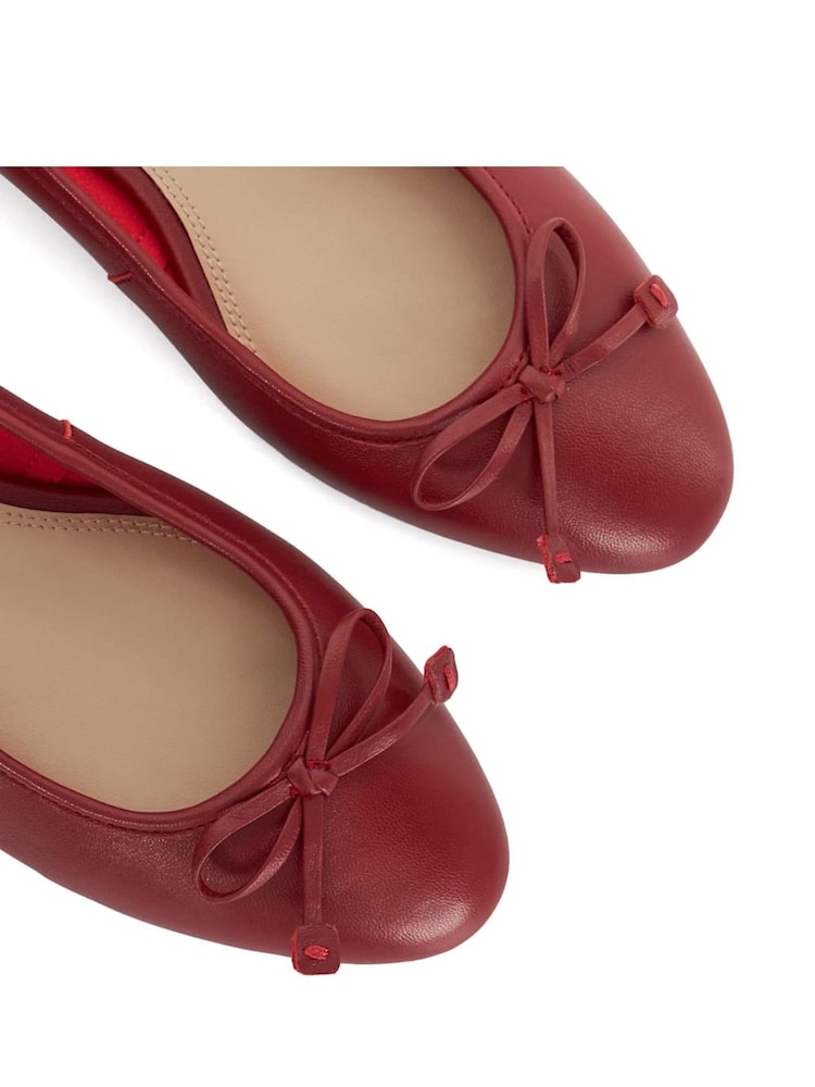 Dune London Red Admirably Low Heel Shoes - Image 6 of 6