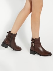 Brązowy - Buty Dune London Patter z podwójną klamrą - Image 1 of 6