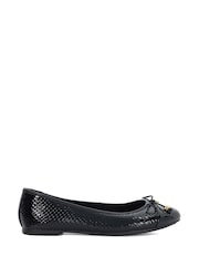 Dune London Black Wide Fit Hallo Charm Trim Ballet Shoes - Image 2 of 6