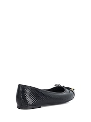 Dune London Black Wide Fit Hallo Charm Trim Ballet Shoes - Image 4 of 6
