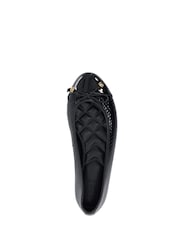 Dune London Black Wide Fit Hallo Charm Trim Ballet Shoes - Image 5 of 6