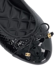 Dune London Black Wide Fit Hallo Charm Trim Ballet Shoes - Image 6 of 6