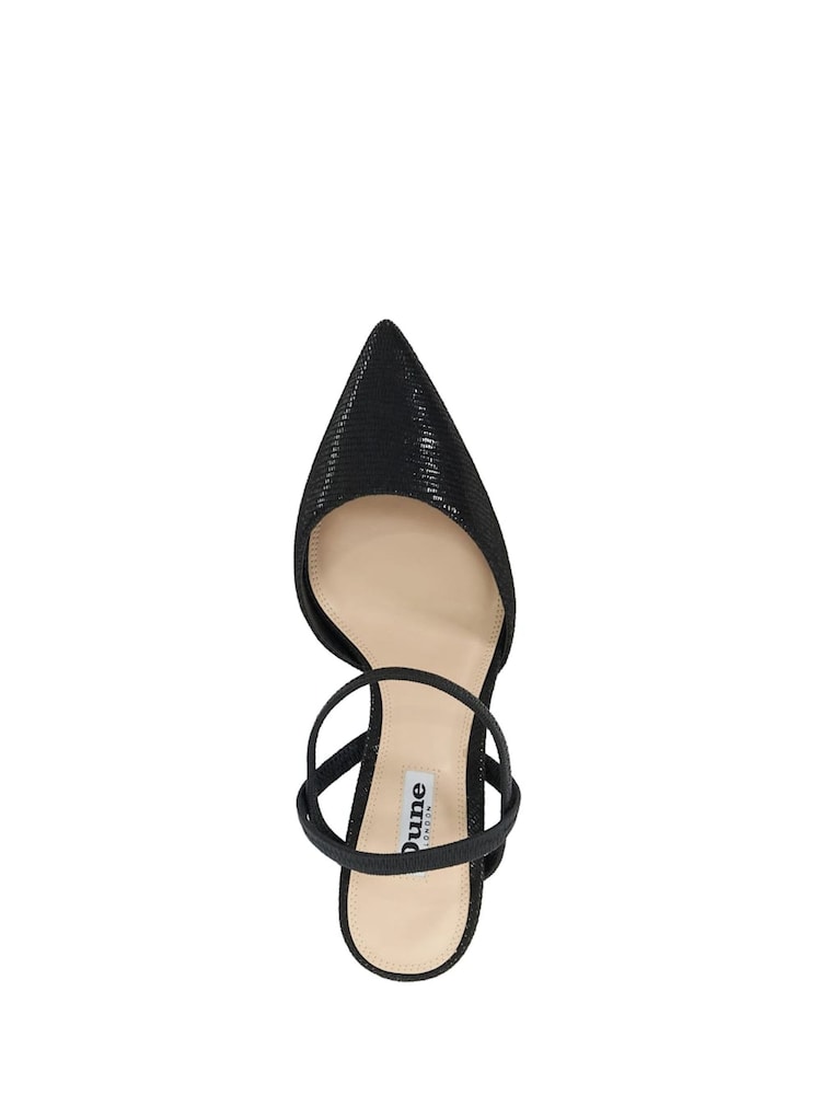 Dune London Black Standard Fit Classical Elasticated Open Court Shoes - Image 5 of 6