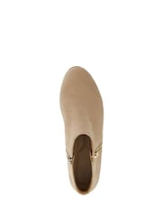 Dune London Cream Pandias Asymmetric Side Zip Boots - Image 5 of 6