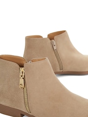 Dune London Cream Pandias Asymmetric Side Zip Boots - Image 6 of 6
