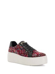 Dune London Black Episode 2 Flatform Lace Up Trainers - Image 3 of 6
