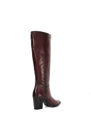 Dune London Red Silahs Smart Western Knee High Boots - Image 4 of 6