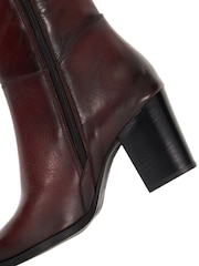 Dune London Red Silahs Smart Western Knee High Boots - Image 6 of 6