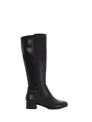 Dune London Black Wide Fit Tayla Smart Stretch High Leg Boots - Image 3 of 6