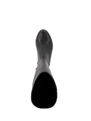 Dune London Black Wide Fit Tayla Smart Stretch High Leg Boots - Image 5 of 6