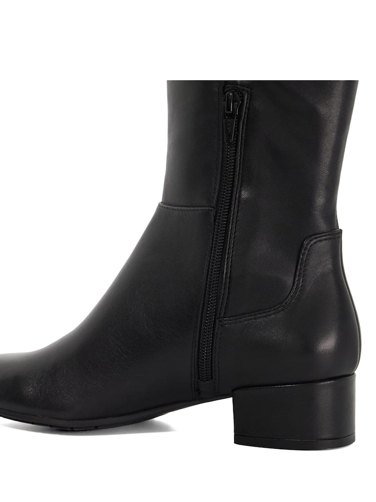 Dune London Black Wide Fit Tayla Smart Stretch High Leg Boots - Image 6 of 6