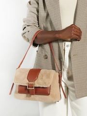 Dune London Cream Print Dara Pocket Front Shoulder Bag - Image 1 of 4