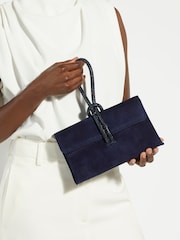ТЕМНО-СИНИЙ/-ЗАМША - Dune London Brynie Handle Grab Bag - Изображение 1 из 5
