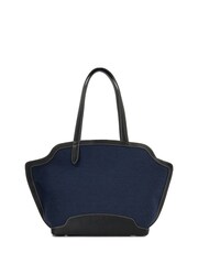 Dune London Blue Large Decided Smart 100% Cotton Tote Bag - Image 2 of 5