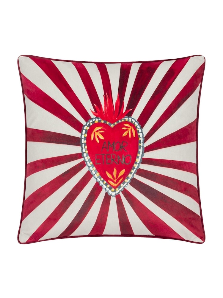 Furn Red Amor Eterno Velvet Cushion - Image 1 of 4