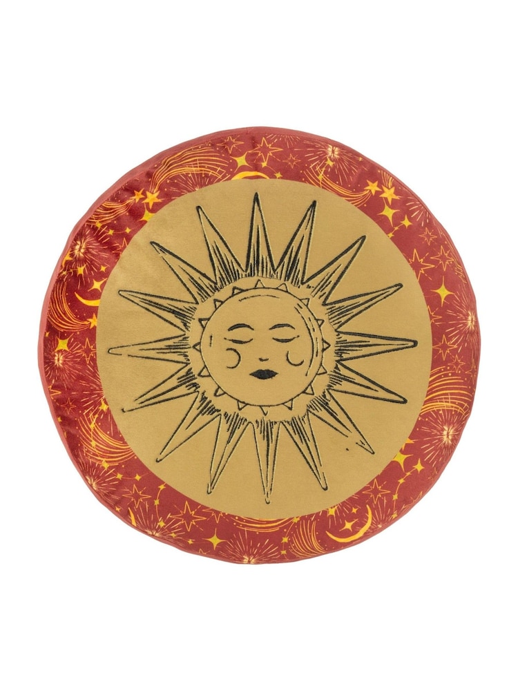 Furn Gold Dust or Rust Ethereal Sun Round Velvet Cushion - Image 1 of 4