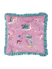 Furn Lilac or Mineral Athena Velvet Frilled Cushion - Image 1 of 4
