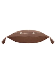 Yard Cocoa Durdle Geometric Embroidered 100% Cotton Cushion - Image 3 of 3