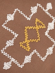 Yard Cocoa Yard Cocoa Durdle Embroidered 100% Cotton Cushion - Image 6 of 6