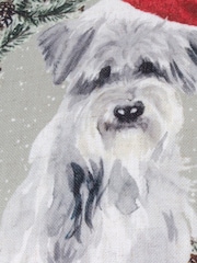 Evans Lichfield Christmas Dog Wreath Piped Cushion - Bild 4 von 5