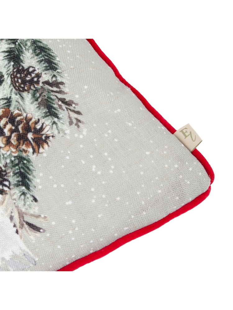 Evans Lichfield Christmas Dog Wreath Piped Cushion - Bild 5 von 5