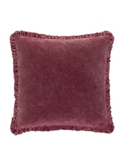 Yard Burnt Red 45 x 45cm Bertie 100% Washed Cotton Velvet Cushion - Image 1 of 4