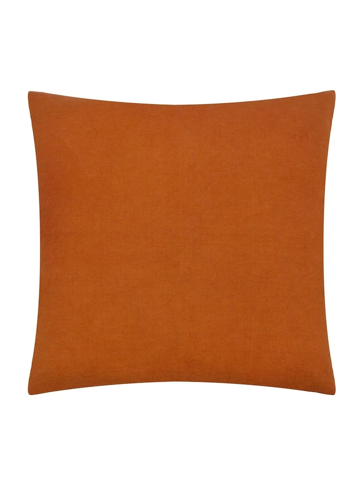 Furn Pumpkin Picking Patch Embroidered 100% Cotton Cushion - Image 2 of 4