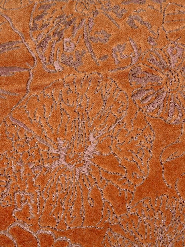 Furn Pumpkin Picking Patch Embroidered 100% Cotton Cushion - Image 4 of 4