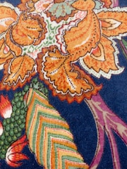 Wylder Royal Blue Georgia Velvet Piped 100% Cotton Cushion - Image 4 of 5