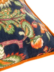 Wylder Royal Blue Georgia Velvet Piped 100% Cotton Cushion - Image 5 of 5