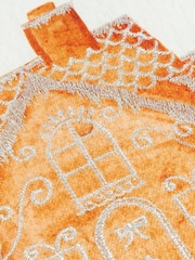 Furn Cloud Dust or Ginger Gretel Velvet Piped Cushion - Image 2 of 4