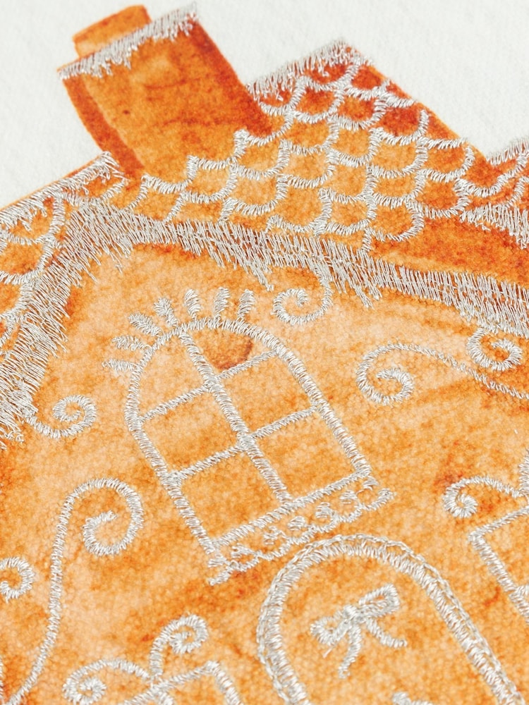 Furn Cloud Dust or Ginger Gretel Velvet Piped Cushion - Image 2 of 4